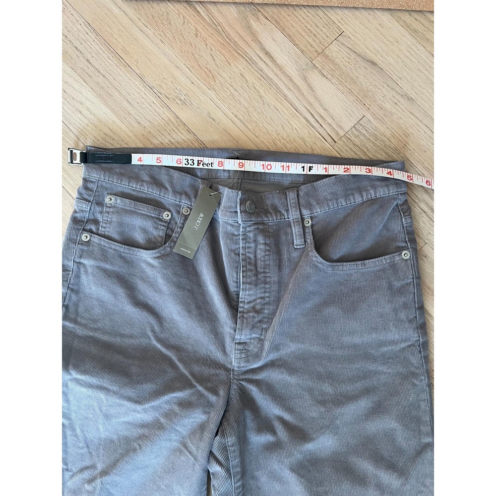 J Crew Pants 30T Men Gray Corduroy‎ Mid Rise Regular Fit New with Tags - Picture 6 of 9